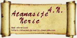 Atanasije Nerić vizit kartica